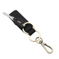 Retro Men Car Home School Key Ring PU Leather Metal Ring Solid Color PU Key Chain High Quality Customized Color Size